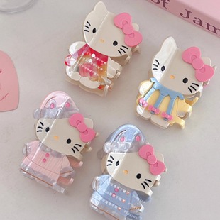 智秀同款定制可爱kitty醋酸抓夹新款高级感后脑勺鲨鱼夹头饰夹子