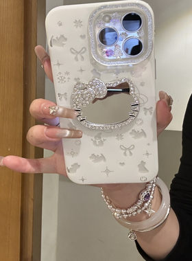 ins大孔雪花kitty猫镜子