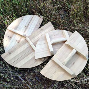 原木对开锅盖缸盖杉木实木头水缸大盖子半圆双开传统工艺无胶制作