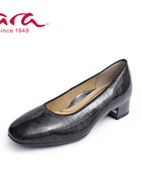 ara德国鹦鹉舒适女鞋 春夏浅口原皮圆头正装款单鞋 H楦21A11838