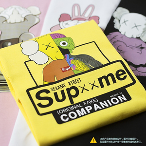 潮牌潮流嘻哈港风芝麻街t恤短袖