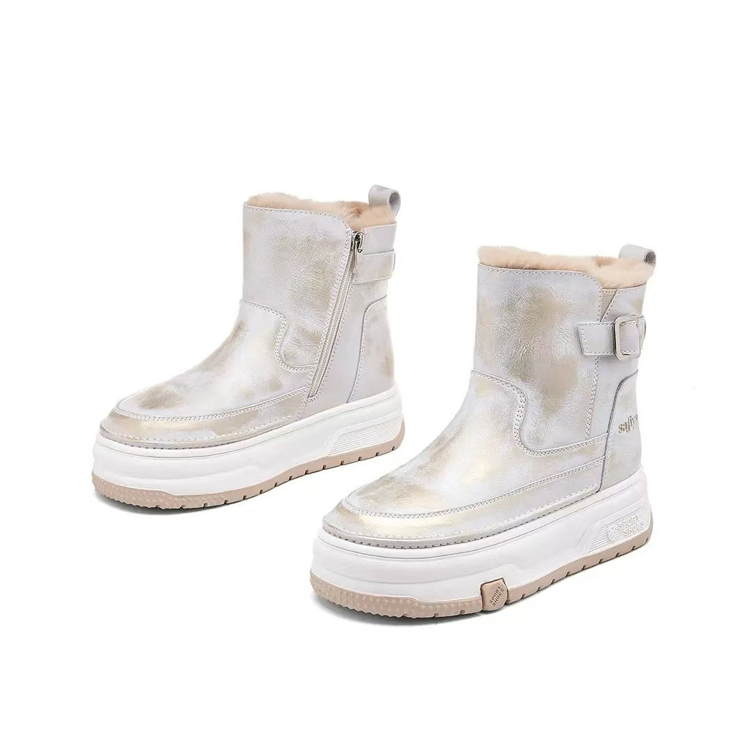 雪地靴冬季短靴兔毛厚绒