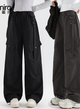 9488女童工装裤秋季儿童长裤运动裤休闲宽松洋气裤子中大童潮酷