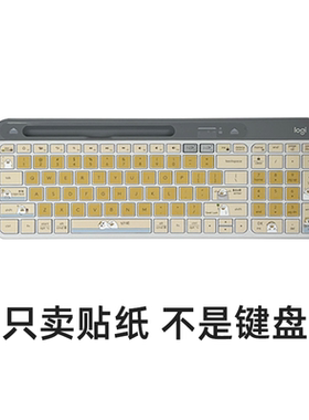 罗技K580/MK470小刘鸭联名款键盘贴纸保护膜个性 可爱玉桂狗 摸鱼