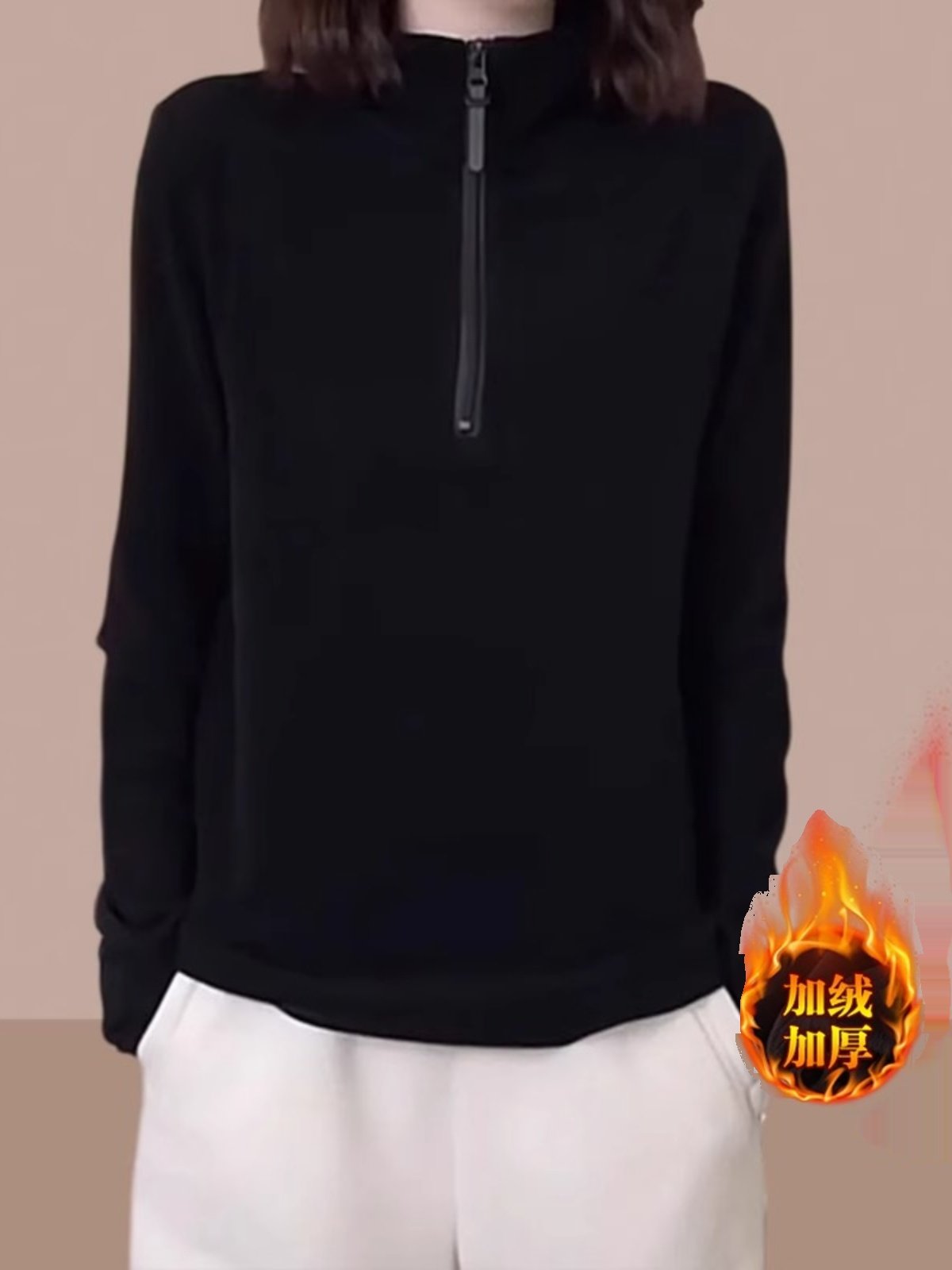 德绒长袖卫衣女士2025秋冬新款加绒加厚爆款小个子减龄女装打底衫