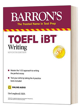 英文原版 Barron's TOEFL iBT Writing 巴朗托福写作 含在线音频 英文版 进口英语原版书籍