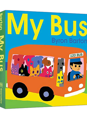 英文原版绘本 My Bus Board Book 我的公交车 纸板书 交通工具认知 Byron Barton拜伦巴顿 英文版 进口英语原版书籍