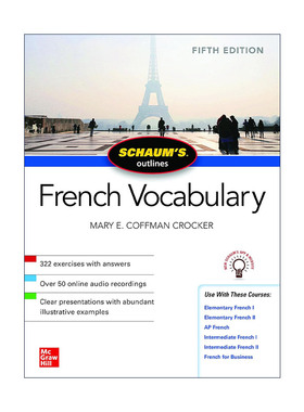 原版 Schaum'sOutline of French Vocabulary 全美经典学习指导系列 法语词汇 第5版 进口原版书籍