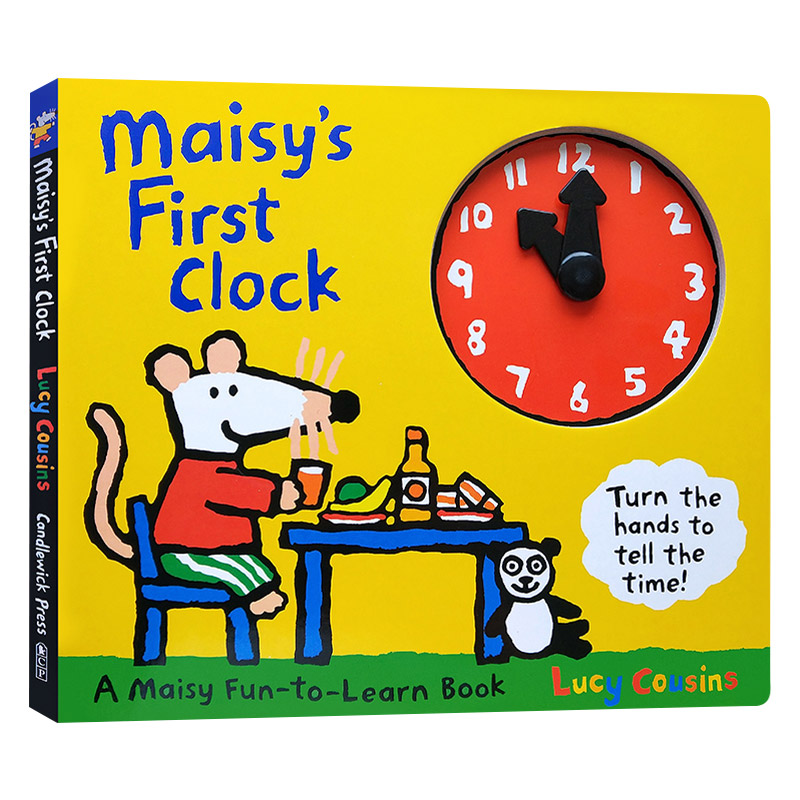 小鼠波波的第1个时钟 英文原版绘本 Maisy's First Clock 儿童英语启蒙纸板操作时钟书 Lucy Cousins 英文版进口原版书籍