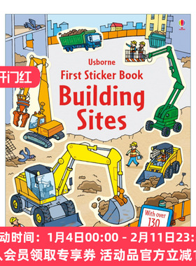 英文原版 First Sticker Book Building Sites 第一本贴纸书 建筑工地 英文版 进口英语原版书籍