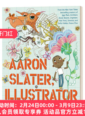 亚伦想当插画师 英文原版 Aaron Slater  Illustrator 梦想行动派 STEAM教育 精装绘本 英文版 进口英语原版书籍
