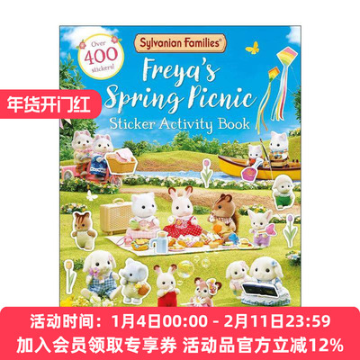 英文原版 Sylvanian Families Freya's Spring Picnic Sticker Activity Book 森贝儿家族芙蕾雅的春季野餐贴纸活动书 英文版