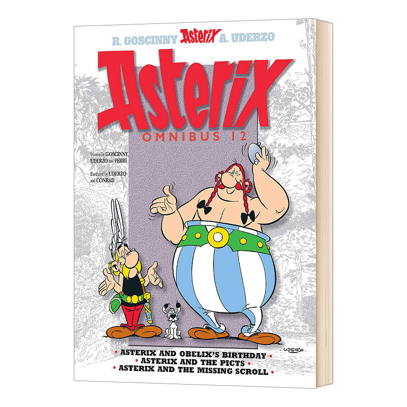 英文原版 Asterix Omnibus 12高卢英雄历险记34-36合订本卷十二儿童漫画书英文版进口英语原版书籍