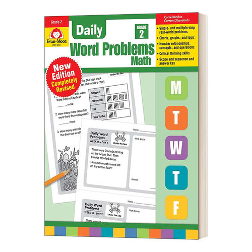 英文原版 Daily Word Problem Math 2019 Grade 2 TE 每日练习系列 数学应用题 二年级 完整版 2019年版 英文版 进口英语原版书籍
