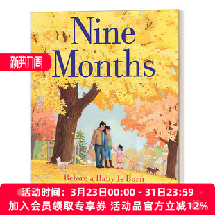 英文版 书籍 绘本 二胎怀孕新生儿科普 儿童精装 Months 英文原版 Nine 进口英语原版 婴儿出生前 凯迪克奖插画师陈振盼 九个月