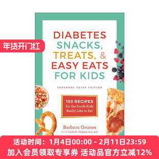 英文原版 Diabetes Snacks Treats and Easy Eats for Kids 患糖尿病儿童食物烹饪指南 第三版 真正喜欢的零食等健康食谱