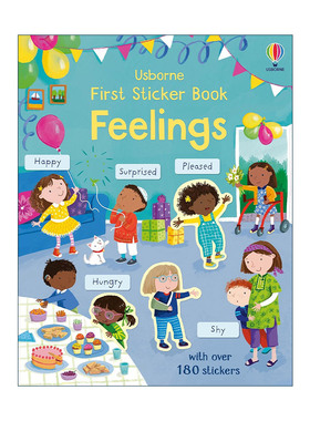 英文原版 Usborne First Sticker Book Feelings 感觉主题贴纸书 180多张贴纸 尤斯伯恩儿童启蒙认知益智游戏 进口英语原版书籍