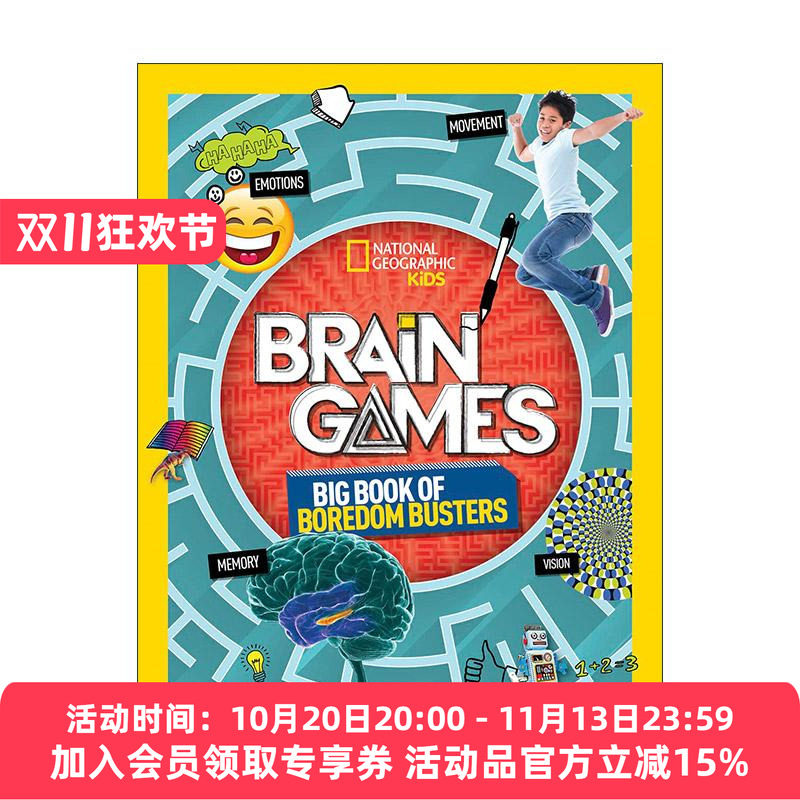 英文原版 Brain Games 脑力游戏 无聊终结者大全 儿童趣味谜题 思维锻炼 美国国家地理 英文版 进口英语原版书籍