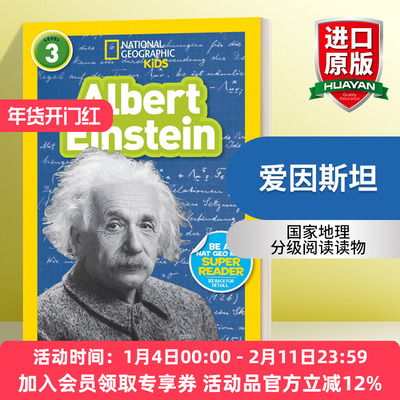 英文原版 National Geographic Kids Readers L3 Albert Einstein 国家地理分级读物第3级 爱因斯坦 英文版 进口英语原版书籍
