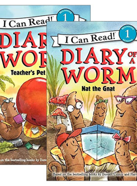 英文原版 Diary of a Worm 蚯蚓的日记2册 I Can Read系列 Teacher's Pet/Nat the Gnat 汪培珽书单 英文版 进口英语书籍