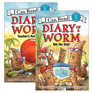 英文原版 Diary of a Worm 蚯蚓的日记2册 I Can Read系列 Teacher's Pet/Nat the Gnat 汪培珽书单 英文版 进口英语书籍