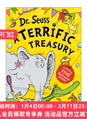 苏斯博士5个经典故事合集 英文原版 Dr. Seuss A Terrific Treasury 精装彩色插画收藏版 英文版 进口英语原版书籍