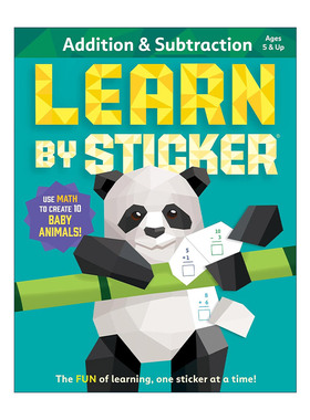 英文原版 Learn by Sticker Addition and Subtraction 贴纸学习册 加减法1 英文版 进口英语原版书籍