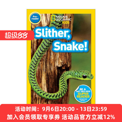英文原版 National Geographic Kids Readers Pre-reader Slither  Snake! 国家地理儿童分级读物预备级 蛇 英文版 进口英语原版书
