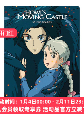 英文原版 Howl's Moving Castle 30 Postcards 哈尔的移动城堡 30张明信片 吉卜力工作室 英文版 进口英语原版书籍