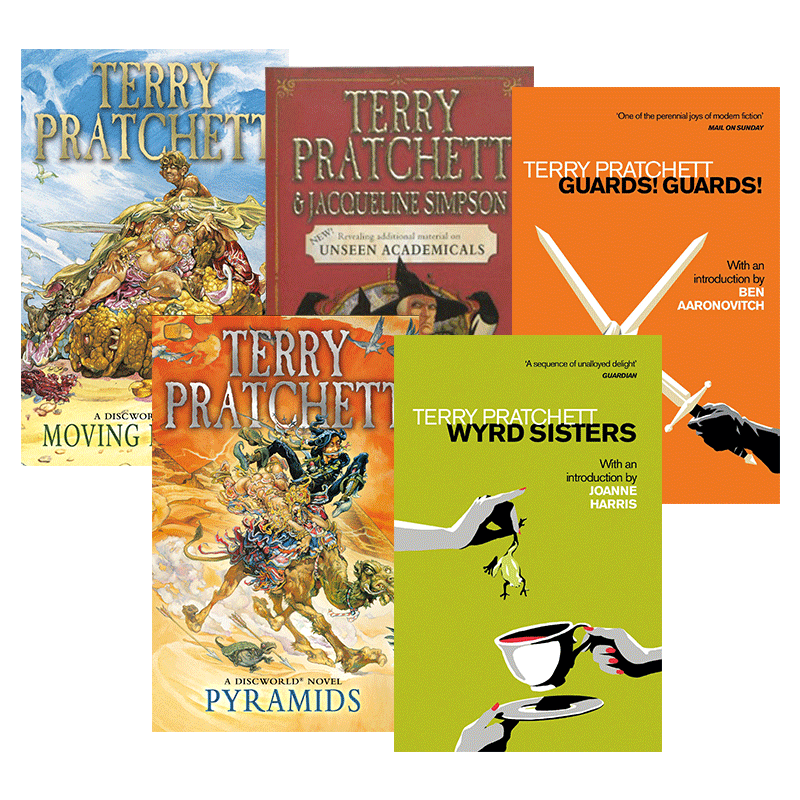 英文原版 Discworld Novel 碟形世界系列6-10 五册套装 畅销科幻小说 巫婆怪女 金字塔 英文版 进口英语原版书籍