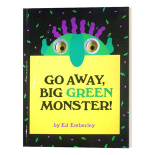 洞洞书游戏书 Green Monster Big 绘本 Away 英文版 走开大绿怪 吴敏兰书单 英文原版