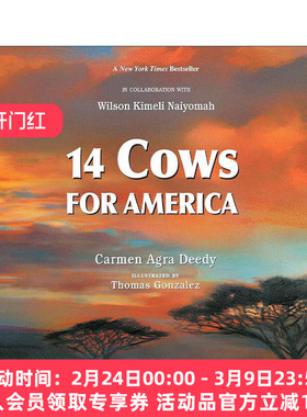 英文原版 14 Cows for America 给美国的十四头牛 儿童历史科普百科 Carmen Agra Deedy 英文版 进口英语原版书籍