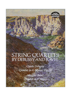 英文原版 String Quartets by Debussy and Ravel 德彪西与拉威尔弦乐四重奏 G小调 F大调 英文版 进口英语原版书籍