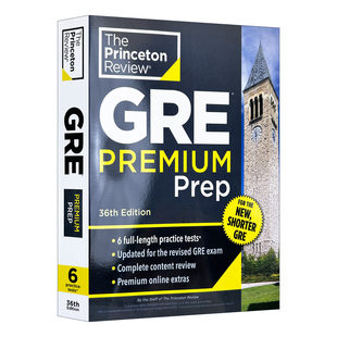 英文原版 Princeton Review GRE Premium Prep 普林斯顿美国研究生入学考试备考指南2025 优质版 第36版 英文版 进口英语原版书籍