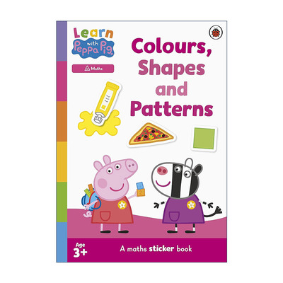 英文原版 Learn with Peppa Colours Shapes and Patterns sticker activity book 和小猪佩奇一起学习颜色形状和图案 进口