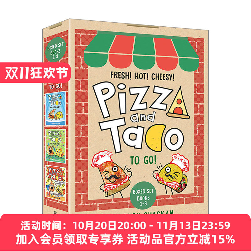 英文原版 Pizza and Taco To Go 3-Book Boxed Set 披萨饼与玉米片1-3册精装盒装 儿童精装文学小说 幽默笑话 英文版 进口英语书籍