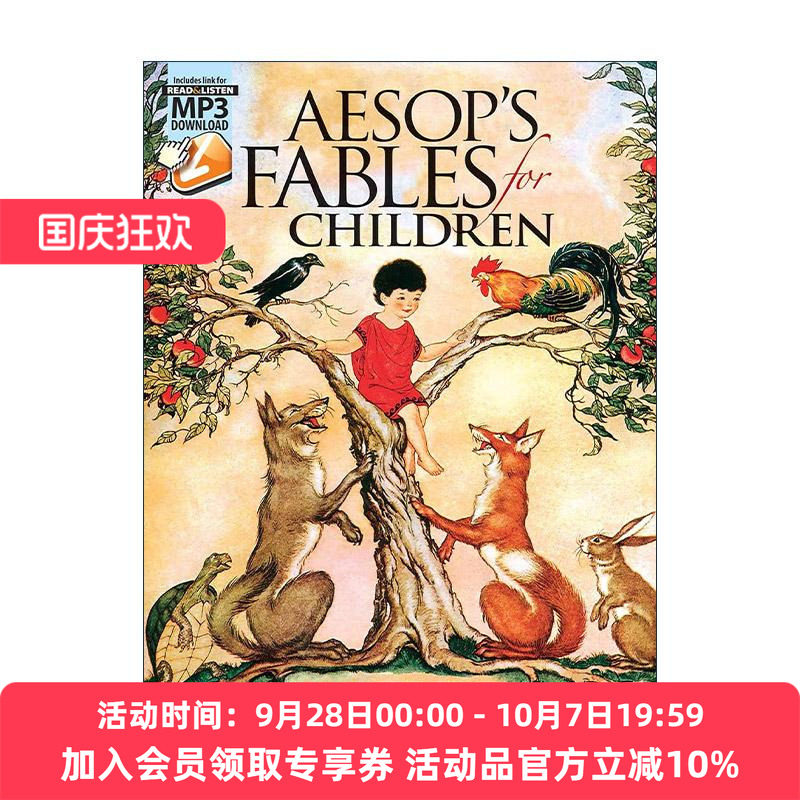 英文原版 Aesop's Fables for Children 儿童伊索寓言 含可下载MP3朗读录音 英文版 进口英语原版书籍
