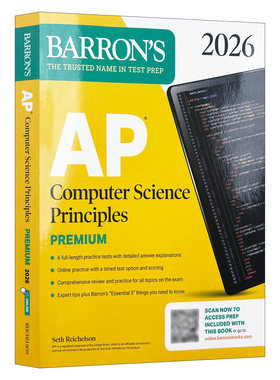 英文原版 AP Computer Science Principles Premium 2026 巴朗AP计算机科学原理 含6套练习题+综合复习+在线练习 英文版 进口英语