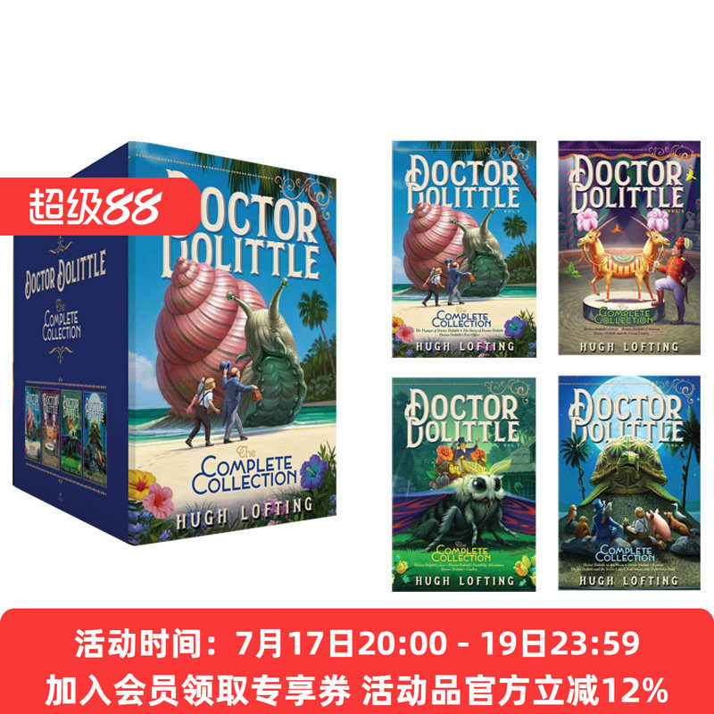 多力特的奇幻冒险 4册全集套装英文原版 Doctor Dolittle 怪医杜立德 Hugh Lofting 小罗伯特唐尼2020奇幻喜剧电影原著小说 英文版