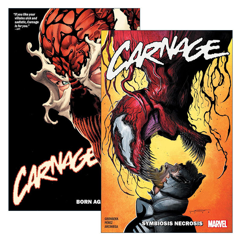英文原版 Carnage 屠杀系列2册 漫威漫画 新版 重生 共生体坏死 英文版 进口英语原版书籍
