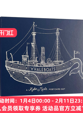 捕鲸船 英文原版 Whaleboats A Kyler Martz Postcard Set 美国插画师 纹身画师Kyler Martz明信片盒装 英文版 进口英语原版书籍