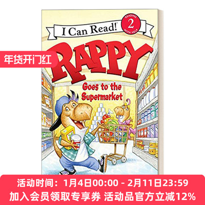 小恐龙去超市 英文原版 Rappy Goes to the Supermarket 小恐龙去超市I Can Read 2 分级阅读 英文版 进口英语原版书籍