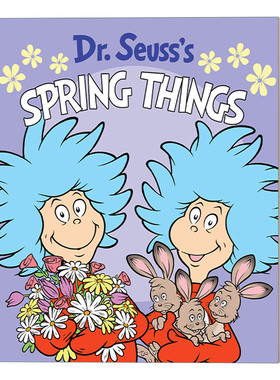苏斯博士春天的东西 英文原版 Dr. Seuss's Spring Things 早教纸板书 撕不烂 低幼适龄版图画书 帽子里的猫主角 英文版进口英语书