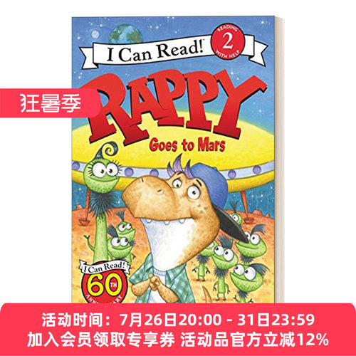 英文原版 Rappy Goes to Mars 小恐龙去火星I Can Read 2 分级阅读 英文版 进口英语原版书籍
