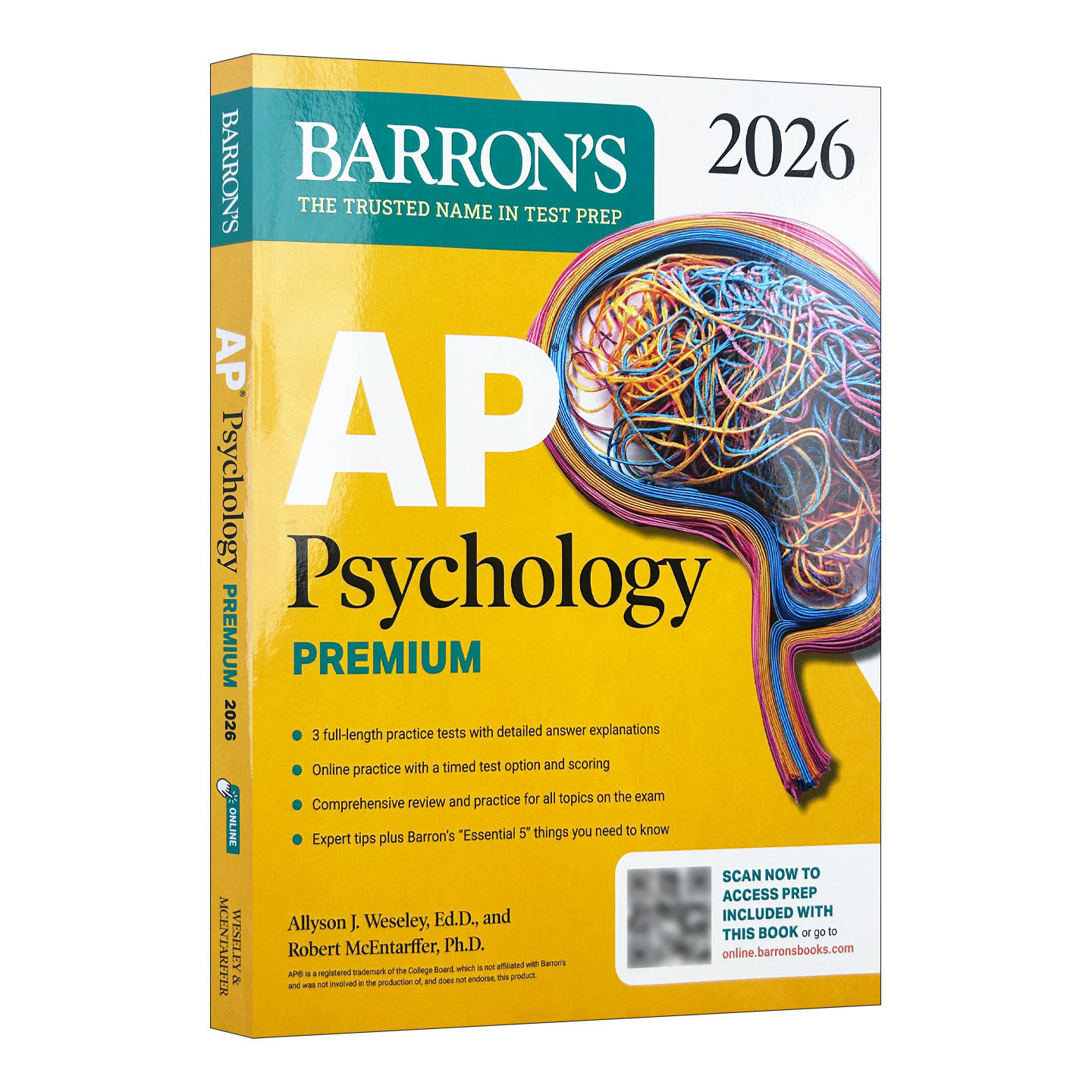 英文原版 AP Psychology Premium 2026 巴朗AP心理学高级版 3套练习测试+综合复习+在线练习 英文版 进口英语原版书籍