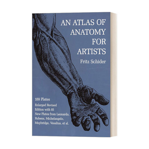 英文原版 An Atlas of Anatomy for Artists 189 Plates 艺术家解剖学图谱189个 扩修版 英文版 进口英语原版书籍