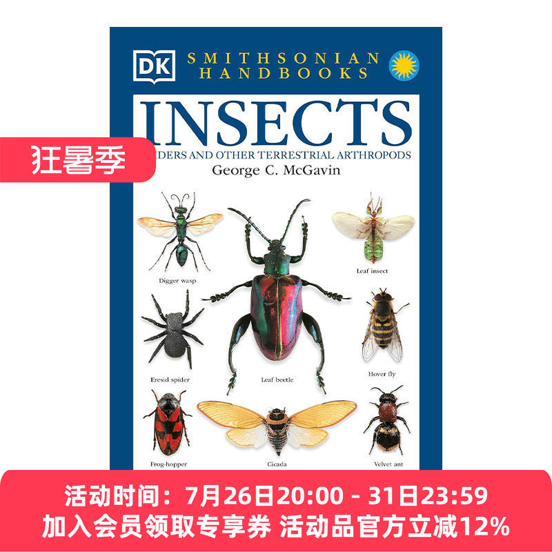 英文原版 DK Handbooks Insects 昆虫 全世界550多种昆虫蜘蛛和陆生节肢动物的彩色图鉴 DK科普百科 英文版 进口英语原版书籍