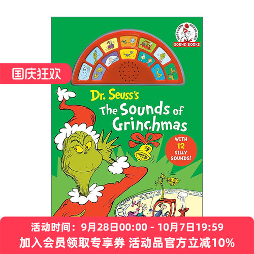 英文原版 Dr. Seuss's The Sounds of Grinchmas with 12 Silly Sounds 苏斯博士 圣诞怪杰之声与其他声音 进口英语原版书籍
