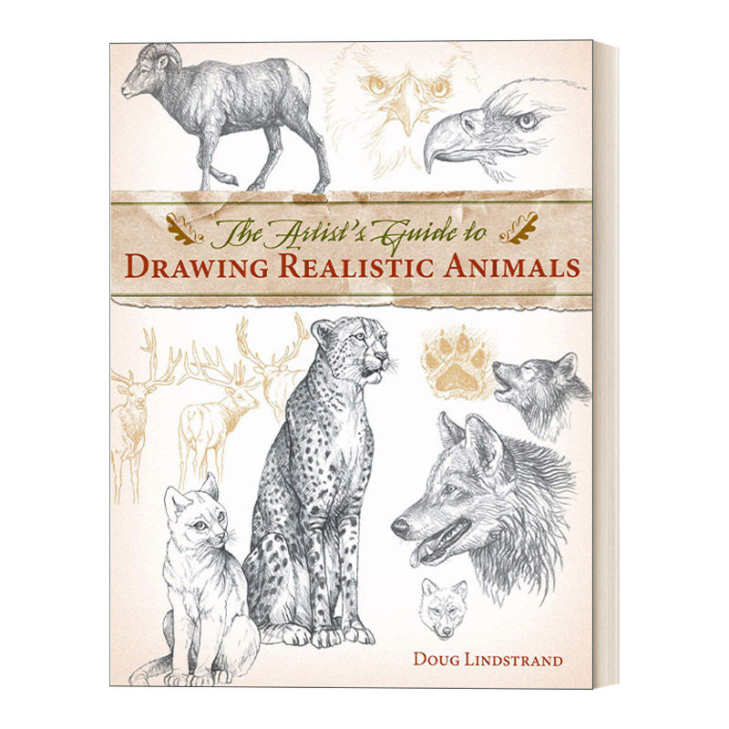 动物素描 英文原版 The Artist's Guide to Drawing Realistic Animals 绘画技巧艺术指南 Doug Lindstrand 进口英语原版书籍