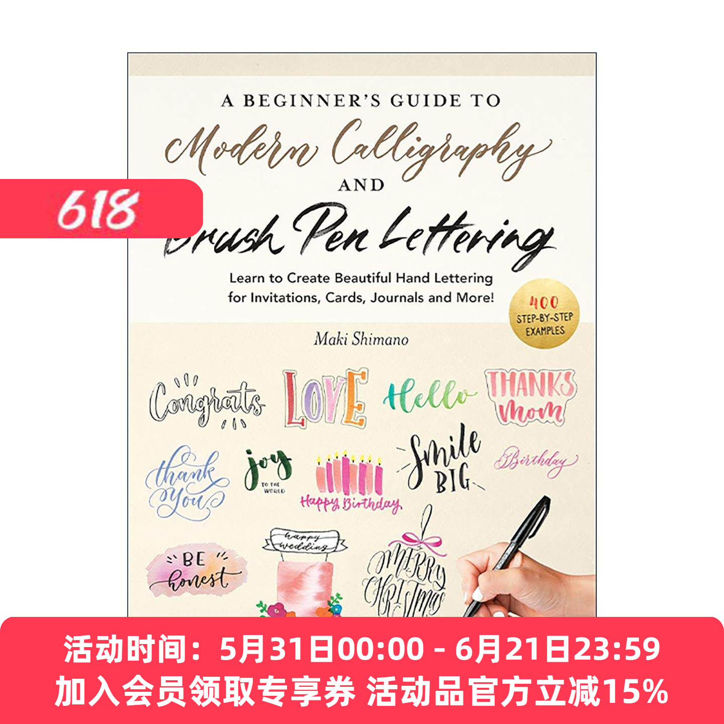 英文原版 A Beginner's Guide to Modern Calligraphy & Brush Pen Lettering 现代书法和毛笔字体初学者指南 进口英语原版书籍